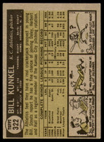 1961 Topps #322 Bill Kunkel Excellent RC Rookie  ID: 223724