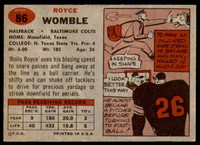 1957 Topps #86 Royce Womble Excellent+ 