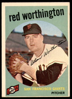 1959 Topps #28 Red Worthington VG-EX 