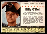 1961 Post Cereal #155 Billy O'Dell Excellent+  ID: 280501