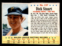 1963 Post Cereal #137 Dick Stuart Very Good  ID: 281105