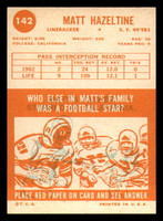 1963 Topps #142 Matt Hazeltine Ex-Mint  ID: 272935