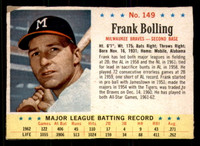1963 Post Cereal #149 Frank Bolling Very Good  ID: 281138