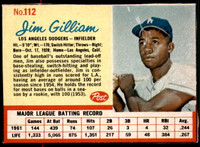1962 Post Cereal #112 Jim Gilliam Very Good  ID: 234588