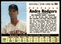 1961 Post Cereal #153 Andre Rodgers Very Good  ID: 224163