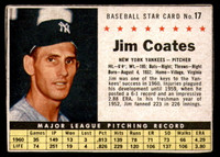 1961 Post Cereal #17 Jim Coates Excellent  ID: 223947