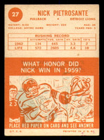 1963 Topps # 27 Nick Pietrosante Excellent+ 
