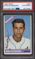 1966 Topps #355 Wade Blasingame PSA/DNA Signed Auto Braves