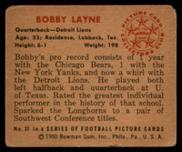 1950 Bowman #37 Bobby Layne VG-EX 