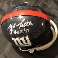 Y.A. Tittle Mini Helmet PSA/DNA COA NY Giants Signed Auto Autograph HOF 71
