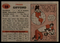 1957 Topps #88 Frank Gifford NM Near Mint  ID: 108247