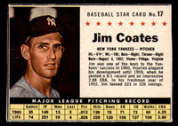 1961 Post Cereal #17 Jim Coates Very Good  ID: 280129