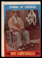 1959 Topps #550 Roy Campanella MISCUT Dodgers Symbol of Courage