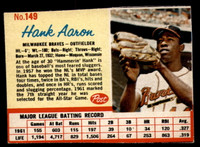 1962 Post Cereal #149 Hank Aaron Excellent+  ID: 137261