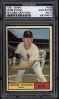 1961 Topps #185  Herb Score PSA/DNA Signed Auto White Sox Card