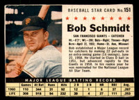 1961 Post Cereal #151 Bob Schmidt Very Good  ID: 280487