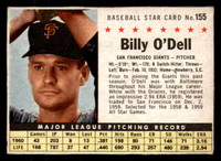 1961 Post Cereal #155 Billy O'Dell Very Good  ID: 280506