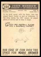 1959 Topps #164 John Morrow UER Excellent+ RC Rookie  ID: 266204