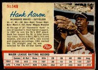 1962 Post Cereal #149 Hank Aaron Very Good  ID: 150824