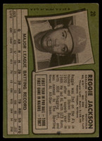 1971 Topps # 20 Reggie Jackson Very Good  ID: 150422