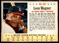 1963 Post Cereal # 28 Leon Wagner BA .278 Excellent+ AVG .272