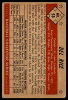 1953 Bowman Color #53 Del Rice Very Good  ID: 137376