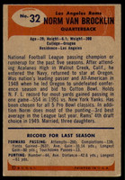 1955 Bowman #32 Norm Van Brocklin Very Good  ID: 187606