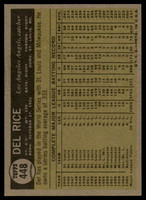 1961 Topps #448 Del Rice Ex-Mint  ID: 156381