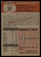 1953 Topps #21 Billy Johnson VG Very Good  ID: 104746