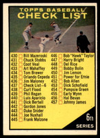 1961 Topps #437 Checklist 430-506 ERR Excellent+  ID: 168975