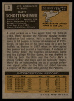 1971 Topps #   3 Marty Schottenheimer Ex-Mint RC Rookie ID: 178819