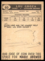 1959 Topps #60 Lou Groza Excellent+  ID: 199822