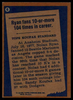 1978 Topps #   6 Nolan Ryan RB Excellent+  ID: 152173