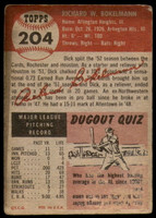 1953 Topps #204 Dick Bokelmann Very Good RC Rookie ID: 183675