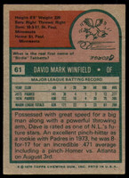 1975 Topps # 61 Dave Winfield VG-EX  ID: 185930