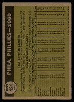 1961 Topps #491 Phillies Team EX++ Excellent++ 