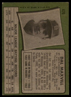 1971 Topps #476 Dal Maxvill Signed Auto Autograph 