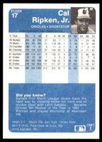 1984 Fleer #17 Cal Ripken Jr. Ex-Mint 