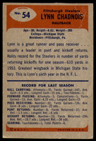 1955 Bowman #54 Lynn Chandnois UER Very Good  ID: 225561