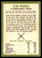 1963 Fleer #21 Leon Wagner VG/EX Very Good/Excellent 