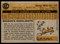 1960 Topps #116 Jim Rivera Very Good  ID: 215920