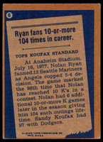 1978 Topps #   6 Nolan Ryan RB VG-EX 