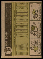 1961 Topps #199 Bob Boyd UER Excellent  ID: 215948