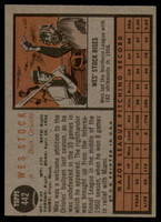 1962 Topps #442 Wes Stock NM Near Mint  ID: 111272