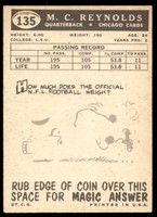 1959 Topps #135 M.C. Reynolds Excellent+ RC Rookie  ID: 244889