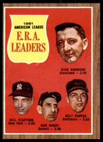 1962 Topps #55 Donovan/Stafford/Mossi/Pappas A.L. E.R.A. Leaders Ex-Mint  ID: 194542