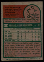 1975 Topps #118 Mike Anderson Signed Auto Autograph 