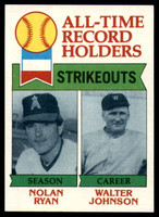 1979 Topps #417 Nolan Ryan/Walter Johnson ATL NM-Mint  ID: 145961