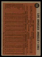 1962 Topps #132 Angels Team Excellent  ID: 149367