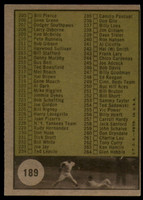 1961 Topps #189 Checklist 177-264 Excellent  ID: 147349